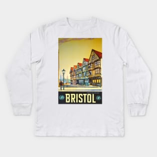 Bristol - Vintage Travel Poster Kids Long Sleeve T-Shirt